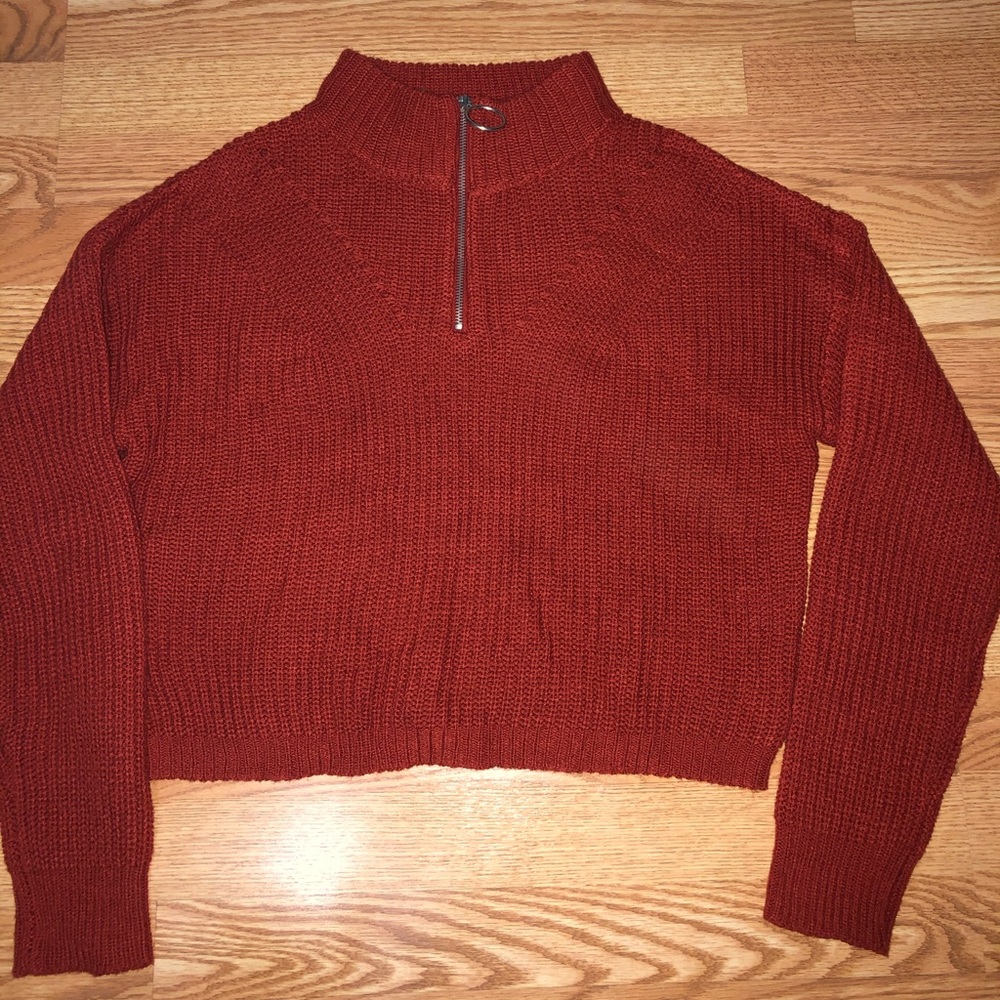 Half zip turtle neck knitted sweater !!!